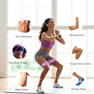 VIGFIT Bandes de Résistance Premium Antidérapantes pour Fessiers, Bandes de Fessiers à Logo Personnalisé pour Entraînement <span class=keywords><strong>des</strong></span> Hanches, Bandes de Fessiers à Résistance Intense - Product Image 3