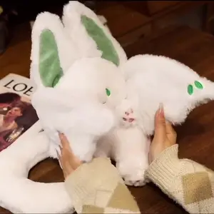 Schlussverkauf Berühmtheit explosionsartig niedlich fliegend weißes Kaninchen Fledermaus gefüllte Plüschpuppe mit Wingen Kaninchen Fleck-Plüschpuppe