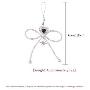 प्यारा आंरसे मोती कीचेन और फोन केस स्ट्रैप पेंडेंट डिय बैग और मोबाइल रिंग लानीर्ड सजावट के साथ सामान - Product Image 5