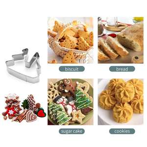 クリスマスステンレス鋼3Dビスケット型セットパンケーキハウス型抜きDIY不規則な形のベーキングツールクッキー型 - Product Image 1