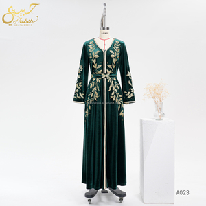 Robes <span class=keywords><strong>caftan</strong></span> de luxe à col en V Dubai Ethnique Vintage Broderie Jalabiya Abaya Dubai Ramadan <span class=keywords><strong>Caftan</strong></span> Robes de soirée longues avec <span class=keywords><strong>ceinture</strong></span> - Product Image 1
