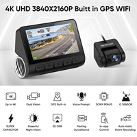 Caméra embarquée pour voiture GPS double vision 4K 2160P avant 2k et arrière 1080p DVR 170 degrés Angle de vue Parking Caméra embarquée intégrée Wifi