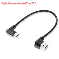 Bochara 90 degrés USB 3.0 Type a à 90 degrés Type C 3.0 feuille de câble de données mâle + blindé tressé pour tablette de téléphone intelligent HDD