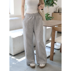 Pantalon et pantalon en molleton à jambe large à bas prix pour femmes détail de couture surlignée taille haute usine du Vietnam - Product Image 1