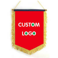 Bandera de Poliéster Satinado Impermeable SIN Pedido Mínimo, Impresión de Logotipo Personalizado, Regalos para Clubes de Fútbol, Pancarta de Intercambio, Borde de Flecos de un Solo Lado, Tamaño Personalizado