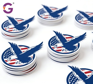 สติกเกอร์ธงชาติอเมริกันรูปนกอินทรีแบบกำหนดเองสำหรับฉลองวันประกาศอิสรภาพ สติกเกอร์กันน้ำแบบไดคัทสำหรับตกแต่งโทรศัพท์และกระเป๋าเดินทาง - Product Image 4