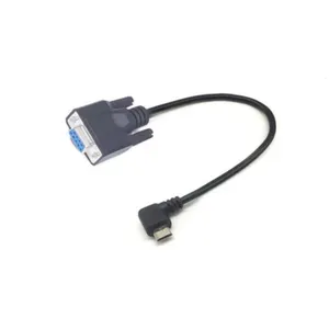 משלוח מדגם RS232 9Pin DB9 נשי לימין זווית מיני זכר usb כבל