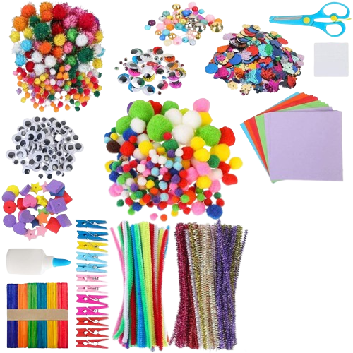 1200 Pcs Top Seller Children's Handmade DIY Materials set Kids Arts Crafts Supplies Kit For Kids