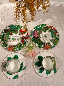 Fournitures d'usine Ensembles de vaisselle en céramique écologique de luxe de 10 pièces Ustensiles de cuisine Assiette Bols pour le dîner Nouveau design - Product Image 5