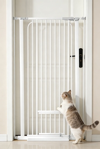 Barrière pour chat extra haute, barrière de sécurité pour animaux de compagnie à fixation par pression sans perçage, barrière pour <span class=keywords><strong>chien</strong></span> à fermeture automatique pour les portes et les escaliers - Product Image 2