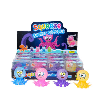 Juguete de pulpo de descompresión con ventosa de pectina y polvo dorado, de liberación rápida, con expresiones divertidas y diseño creativo. - Product Image 6