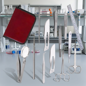Ensemble d'instruments chirurgicaux en acier inoxydable, outils de formation médicale pour étudiants, pratique de la suture avec étui et règle - Product Image 4