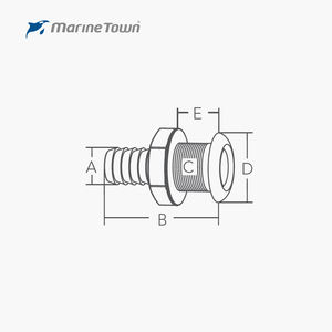 ช่องระบายน้ำใต้ท้องเรือแบบ STALON ทำจากสแตนเลส 316 และไนลอน 66 ผสมไฟเบอร์กลาส 30% ขนาด 3/4 นิ้ว - Product Image 4