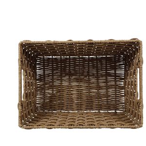 Custom-designed Nordic-style <b>rectangular</b> rattan-like storage <b>basket</b>, waterproof and moisture-proof densely woven bathroom - Product Image 2
