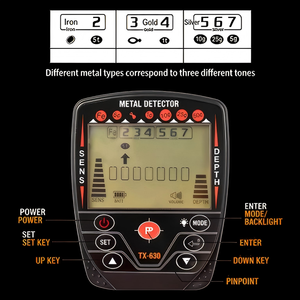 Tianxun TX-630 Altın <span class=keywords><strong>Metal</strong></span> Dedektörü Makinesi Yeraltı Arayıcısı Katlanabilir 8 İnç Hassasiyetli IP55 Su Geçirmez 20cm Arama Bobini - Product Image 5