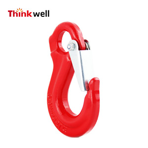 Crochet de suspension Thinkwell G80 avec loquet, revêtement en poudre rouge, 3,2T, accessoire de gréement pour grue industrielle - Product Image 1