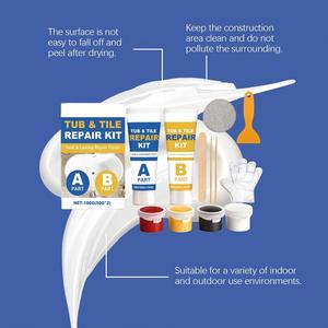 Kit <span class=keywords><strong>de</strong></span> Reparación <span class=keywords><strong>de</strong></span> Color para Grietas, Rayones y Agujeros en Fibra <span class=keywords><strong>de</strong></span> Vidrio, Porcelana, Piedra, Acrílico, Bañeras, Azulejos y Encimeras, con Pegamento AB - Product Image 4