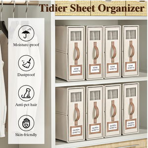 Folding Fabric Bedding Storage <b>Box</b> Bed Sheet Organizer Storage Cubes Sustainable Fabric Multifunction Linen Fabric for Clothing - Product Image 4