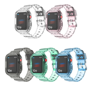 <span class=keywords><strong>Bracelet</strong></span> de sport robuste avec étui de protection en Silicone Transparent TPU pour Apple <span class=keywords><strong>Watch</strong></span> 7 41mm 45mm - Product Image 1
