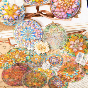 Paquete de 12 Hojas de Pegatinas Retro de Resina PET con Diseño de Dibujos Animados para Fiestas, Materiales Decorativos para Manualidades, Recortables, Brillantes, para Diarios Escritos a Mano - Product Image 3