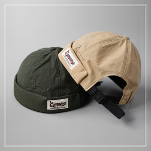 Casquette unisexe d'été en PVC à 6 panneaux, style hip-hop japonais de niche, avec texte alphanumérique, effet peau de melon, personnalisable en petites séries, vente en gros - Product Image 1