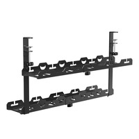 Organisateur de chemin de câbles extensible sans perçage Support de gestion de fil flexible avec double niveau