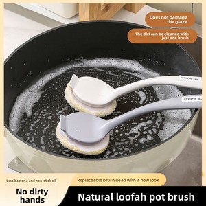 Detachable Household Loofah Cleaning <b>Brush</b> with Long Handle Dishwashing <b>Brush</b> - Product Image 2