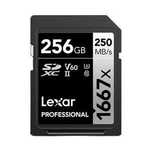 Carte SD Lexar 1667X 256G Carte mémoire professionnelle 64G 128G SDXC U3 Max 250m/s Plastique pour appareil photo numérique <span class=keywords><strong>4K</strong></span> - Product Image 1