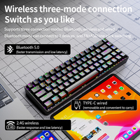 Teclado Mecánico Inalámbrico Tri-Modo AK68 de 68 Teclas, USB Portátil para Oficina, Juegos, Laptop, PC de Escritorio, Teléfono, Tablet, Mac/iPad