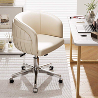 Chaise pivotante de luxe en cuir avec roulettes, chaise de salle d'attente, chaise de salle à manger, tabouret de bar pivotant à dossier haut, tabouret de maquillage, mobilier de salon