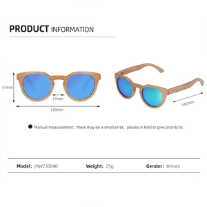Gafas de sol de madera con logotipo personalizado, de bambú, a la moda, con espejo negro, montura metálica, estilo OEM, protección con lentes de color y resorte. - Product Image 5