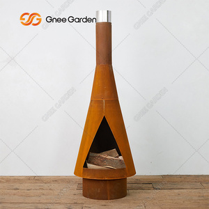 Nuevo estilo Jardín Al Aire Libre Corten Steel Fire Place con almacenamiento de madera Metal High Wood Burning - Product Image 3