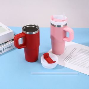 Car Travel <b>Mug</b> 14oz with Handle Tumbler Vacuum Insulated Double Wall Lid Straw Anti-Slip Base - Product Image 4