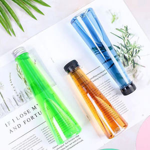 Bouteille de jus en PET transparente en forme de cône avec bouchon à vis et impression sérigraphique pour l'emballage de lait, smoothies, thé et boissons énergisantes – Vente en gros - Product Image 1