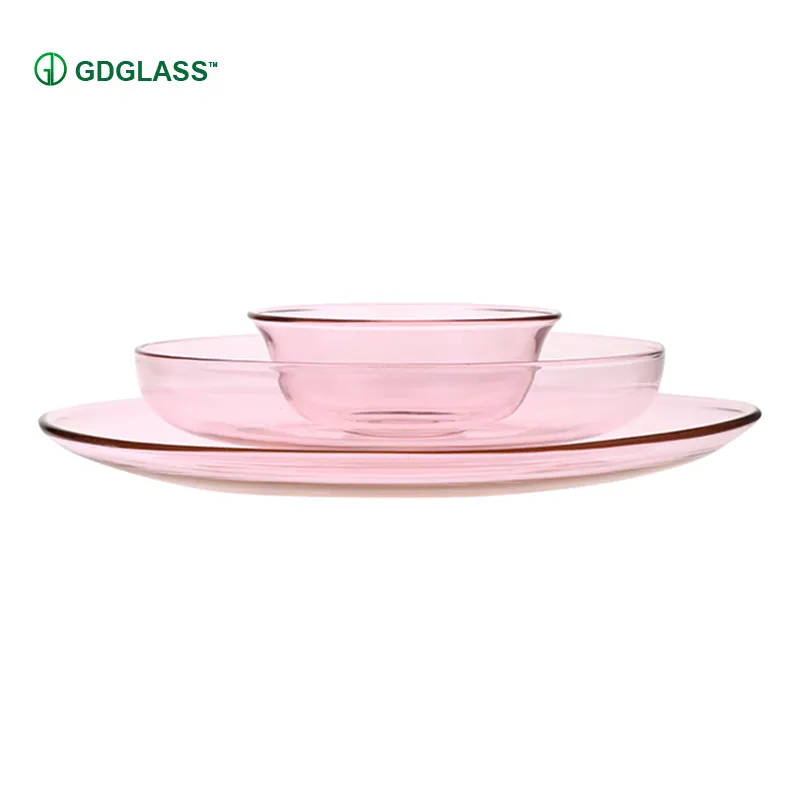 Luxury royal hotel dining glass tableware gold rim Charger Glass Plate for wedding