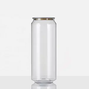 Fabrik großhandel 490ml 650ml klar Pull-Ring Plastik flaschen PET Plastik dosen für Getränkes aft Soda Verpackung