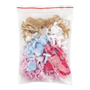 แหวนกาวติดขนตา รูปหัวใจ 100 ชิ้น ขนาดเล็ก หลากสี สำหรับต่อขนตา - Product Image 4