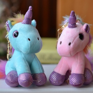 Llavero de Peluche de Unicornio con Pelo Arcoíris, Llavero de Bola de Pelo, Colgante para Bolso, Llavero de Unicornio - Product Image 5