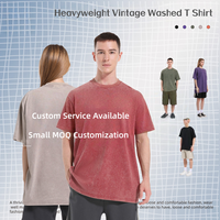 T-shirt personnalisé 100 % coton épais délavé style vintage, T-shirt homme avec logo personnalisé, personnalisation à faible MOQ, T-shirt vierge délavé