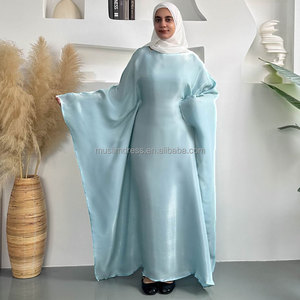 Habib Nuevo Estilo <span class=keywords><strong>Kaftan</strong></span> Abaya con Mangas Murciélago, Venta Directa de Fábrica, Vestido Abaya Brillante con Mangas Murciélago para Mujeres Musulmanas - Product Image 6