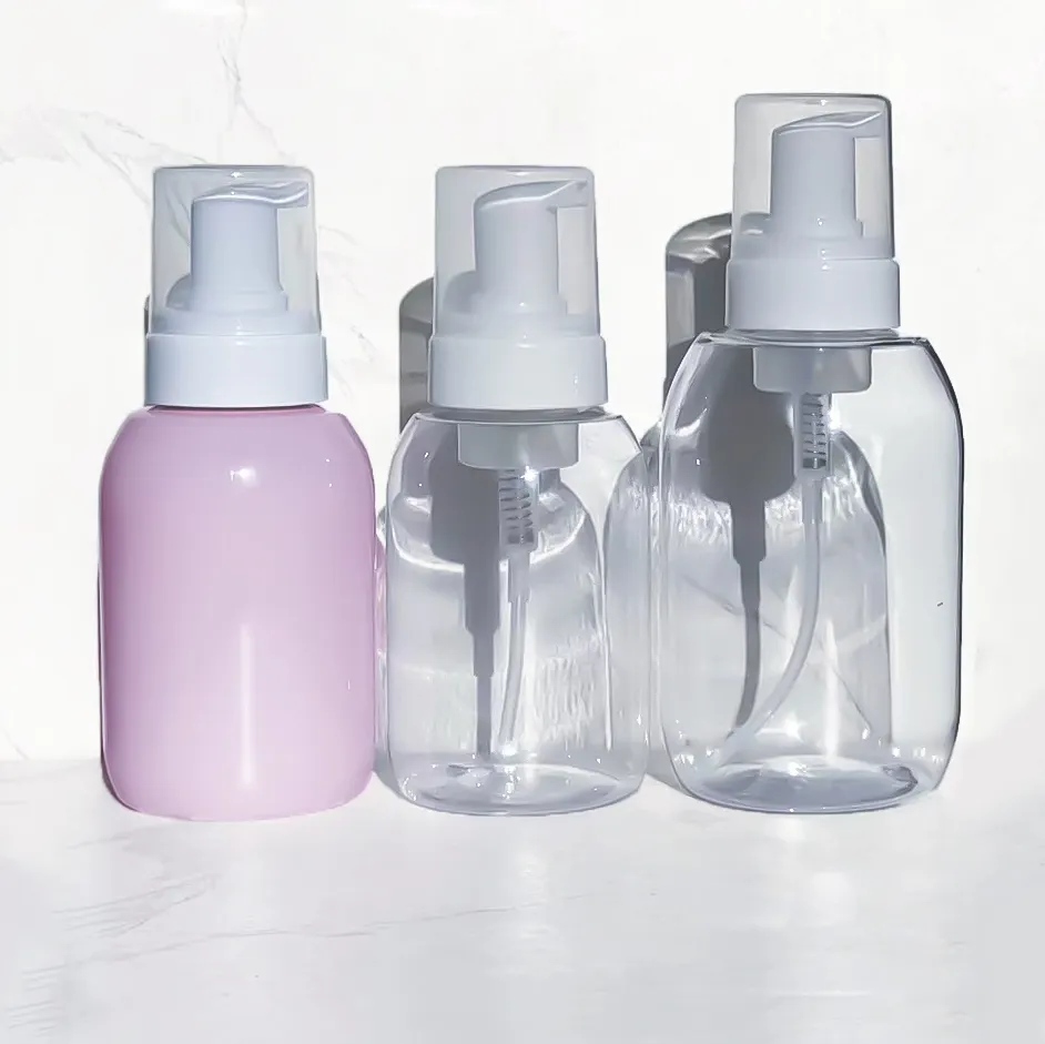 Kozmetik için köpük pompa şişesi 500ml pembe köpük şişesi pet köpük pompalı şişe pompa şişesi