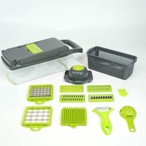 Usine En Gros Accessoires De Cuisine 14 en 1 Coupeur De Nourriture Légumes Oignon Hachoir Mandoline Trancheuse Multifonctionnel Coupe-Légumes - Product Image 4