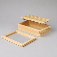 Premium Kiefernholz Sushi-Box Japanischer Stil Sashimi-Präsentationsbox mit Klarsichtdeckel Individuelles Logo Professioneller Lebensmittelbehälter