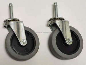 HM2206 फैक्टरी सीधे <span class=keywords><strong>4</strong></span> इंच यूनिवर्सल काले ग्रे पेंच-स्थापना घरेलू ट्राली फ्लैट कार ढलाईकार पहियों - Product Image 5