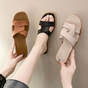 Women's New Open Toe <b>Summer</b> Flip-flops Soft Flat Indoor/outdoor Non-slip Beach for <b>Slippers</b> With Eva Insole Breathable for Sprin - Product Image 1