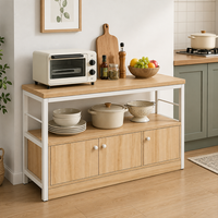 Meuble de rangement de cuisine autoportant avec plan de travail, îlot de cuisine moderne pour l'organisation de la maison