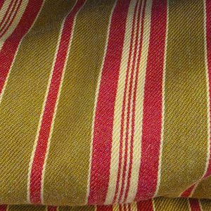 Woven Decorator Upholstery Fabric Red Olive Cream Stripe 54 Inch Wide Durable Sofa Chair Furniture Textile By The Yard - Product Image 2