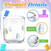 Verres à jus motif ours mignon 14oz, verres à vin sans pied en forme d'ours bonbon, tasses à café, fournitures pour fêtes à domicile, cadeau