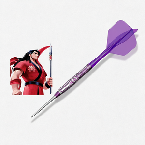 Fléchettes en acier 2BA, fléchettes en alliage de tungstène avec ailettes violettes, fléchettes de jeu professionnelles, logo personnalisé - Product Image 1
