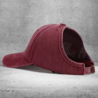 Casquette de baseball vintage en coton délavé avec ouverture pour queue de cheval, ajustable, effet vieilli, style Dad Hat pour femme, chapeau de soleil d'extérieur
